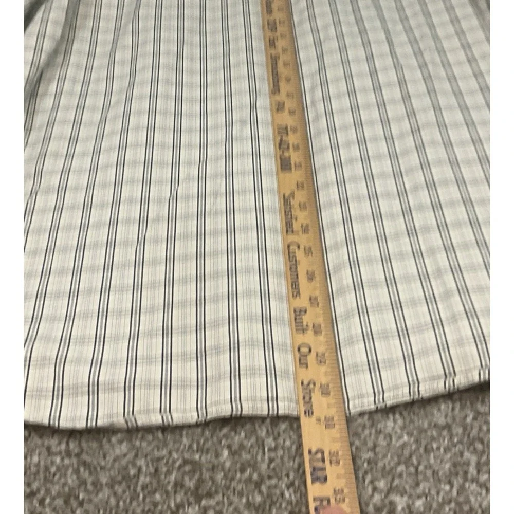 Western Shirt Pearl Snap Plaid Long Sleeve Banana Republic Slim Fit XL Blue‎